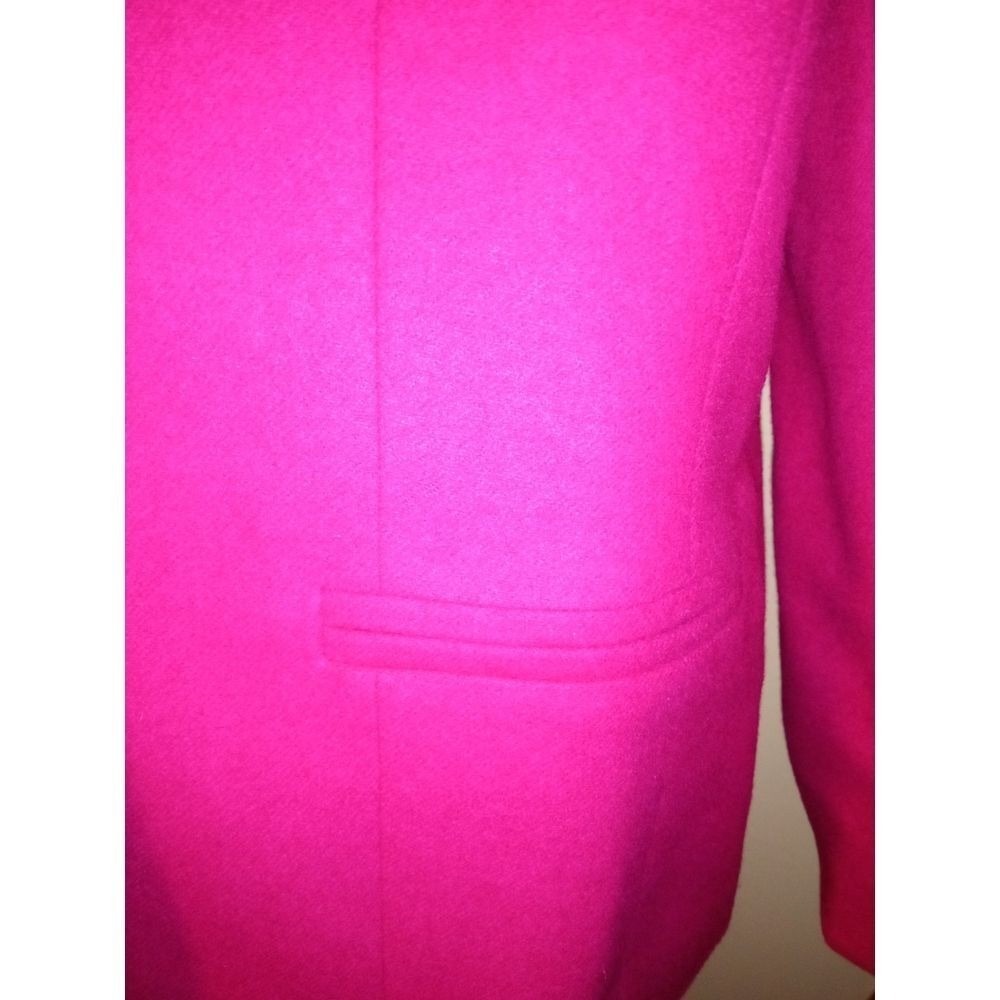 NWT Kasper Pink Wool Blazer Electric Retail $299 Black Trim Long Sleeve - Picture 4 of 9